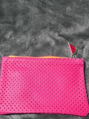 Hot Pink Perforated Women's Clutch Pouch